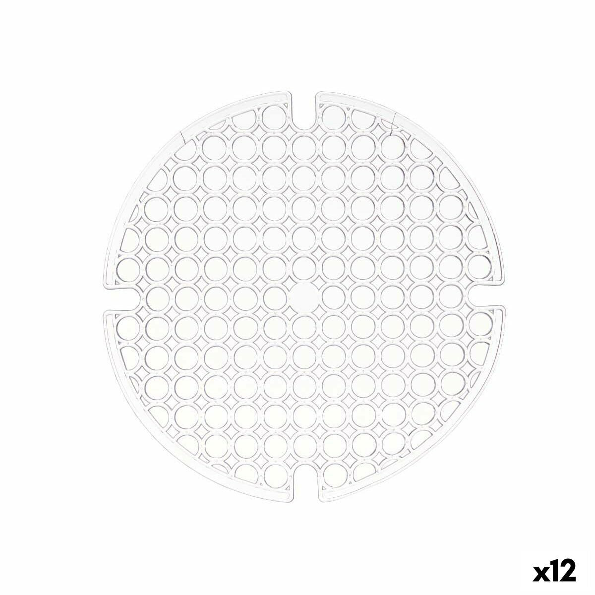 Protector de fregadero redondo transparente Kinvara de 29 cm con rejilla de agujeros